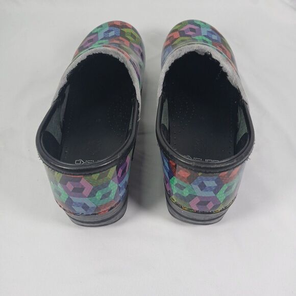 Dansko Professional Women’s Clogs Size 41 US 10.5-11 Multicolor Geometric Print - Picture 5 of 12